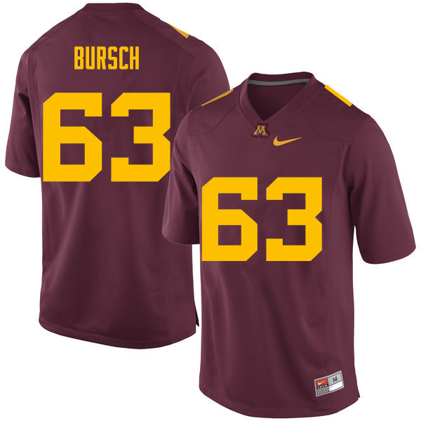 Men #63 Nathan Bursch Minnesota Golden Gophers College Football Jerseys Sale-Maroon